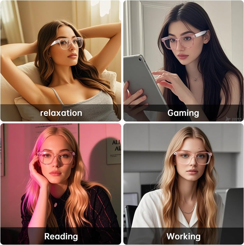 Tulbeys Smart Glasses for Women, Blue Light Filtering Lenses，Bluetooth 5.3, Audio & Mic, Intelligent Touch,Open-Ear Clear Sound, Remote Photography, Ultralight Comfortable Design for Working. - Image 4